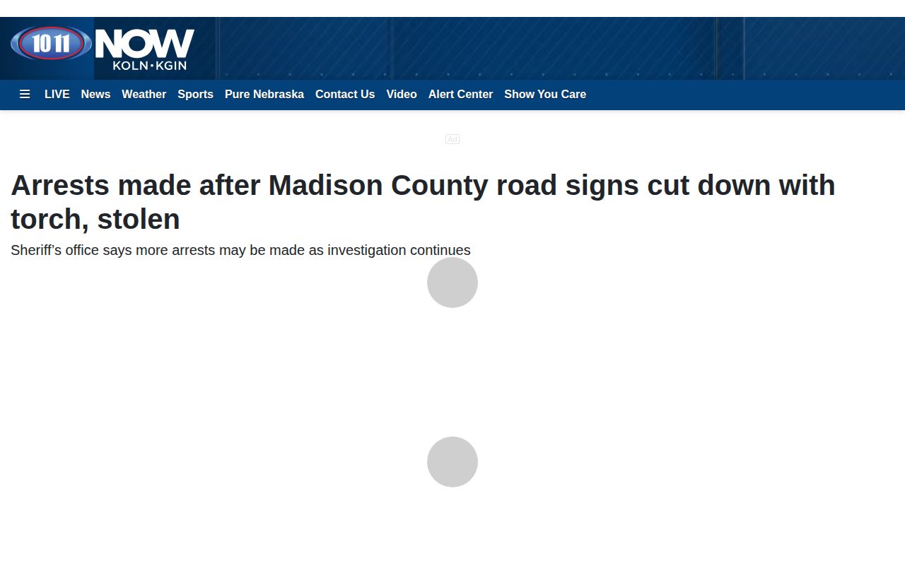Madison County arrest news article showing local source and image-credit context