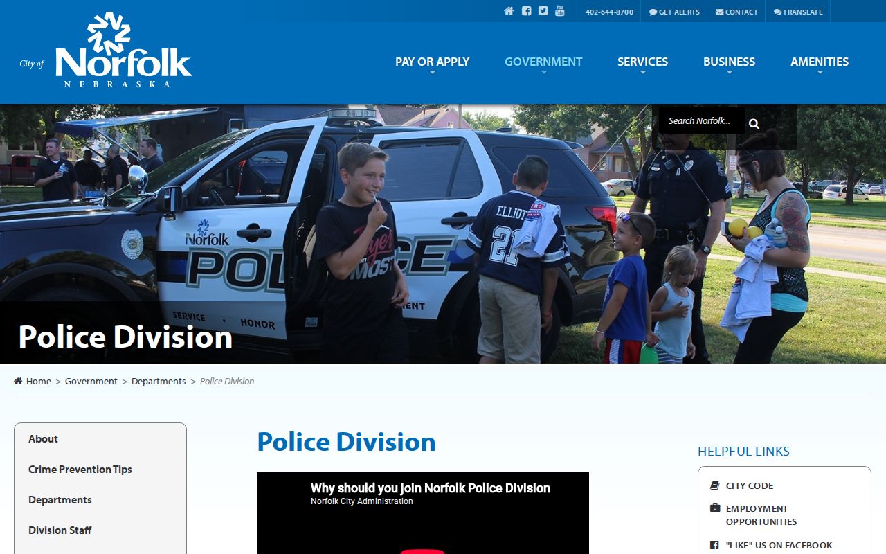 Norfolk Police Division Madison County arrest-record contact page